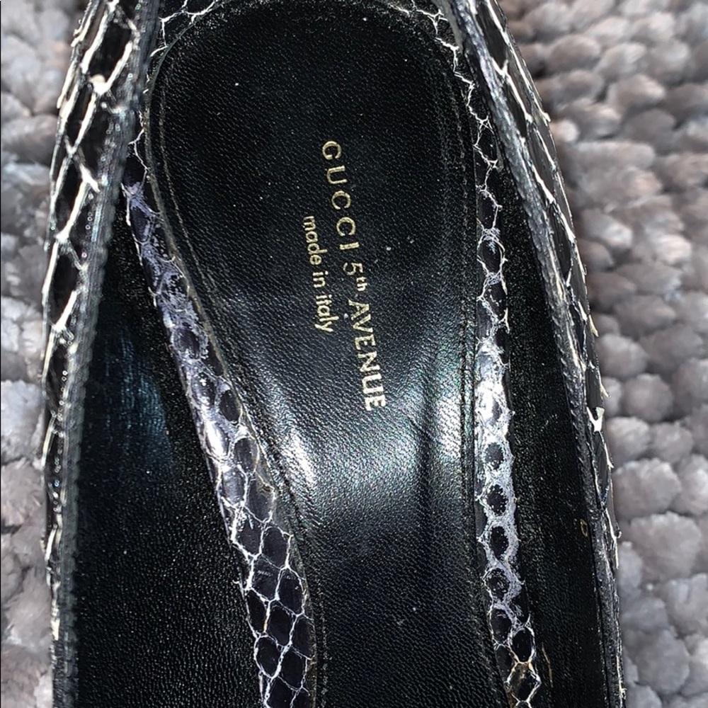Gucci Python Open Toe Pumps - image 8